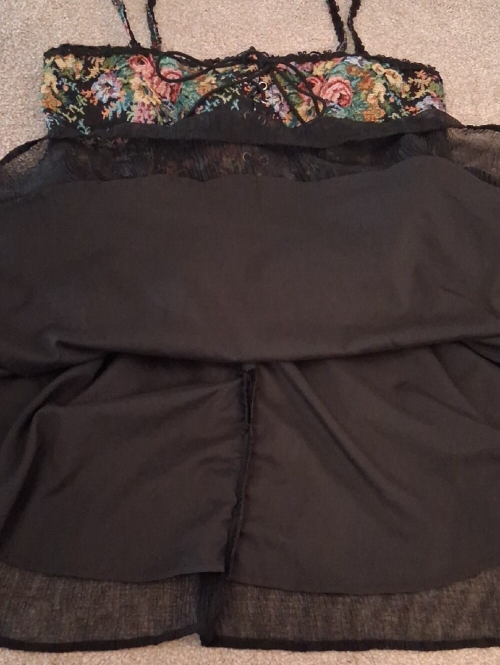 Cider Floral Tapestry Corset Mini Dress in Black - Picture 6 of 10